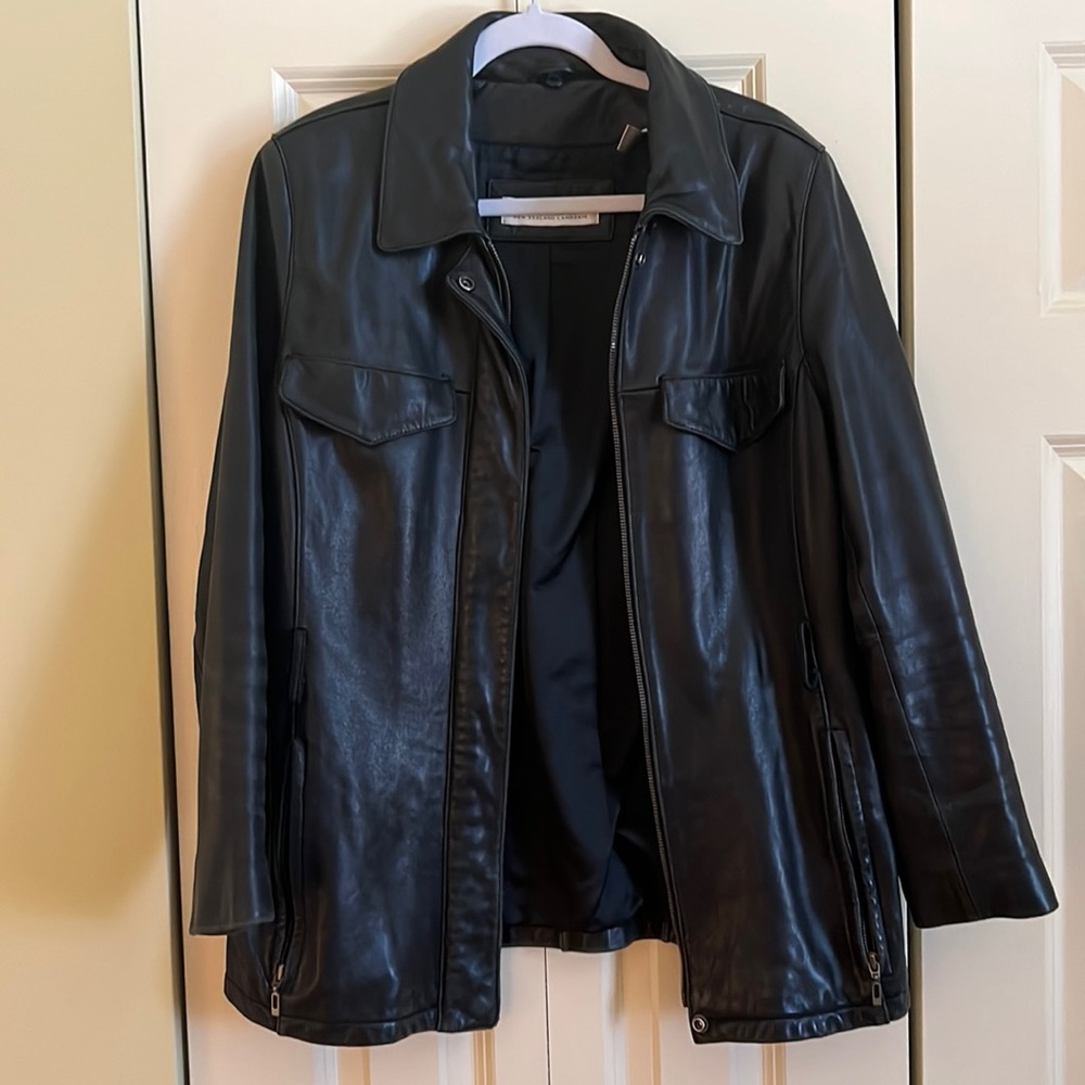 Black, authentic leather jacket